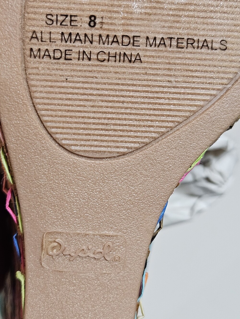 *NIB Qupid Multicolor Woven Espadrille Wedge Platform Sandals Turquoise Sz 8.5 - Picture 14 of 14